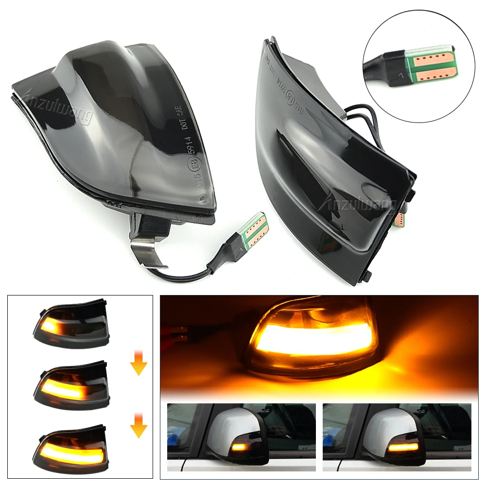 

For Ford Focus 2 MK2 2004-2008 C-MAX Dynamic Turn Signal Light LED Side Wing Rearview Mirror Sequential Indicator Blinker Lamp