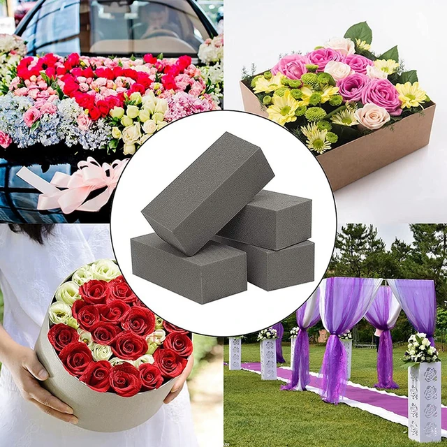 4Pcs Dry Floral Foam For Artificial Flowers Wet Floral Foam Bricks Grey  Florist Styrofoam Blocks For