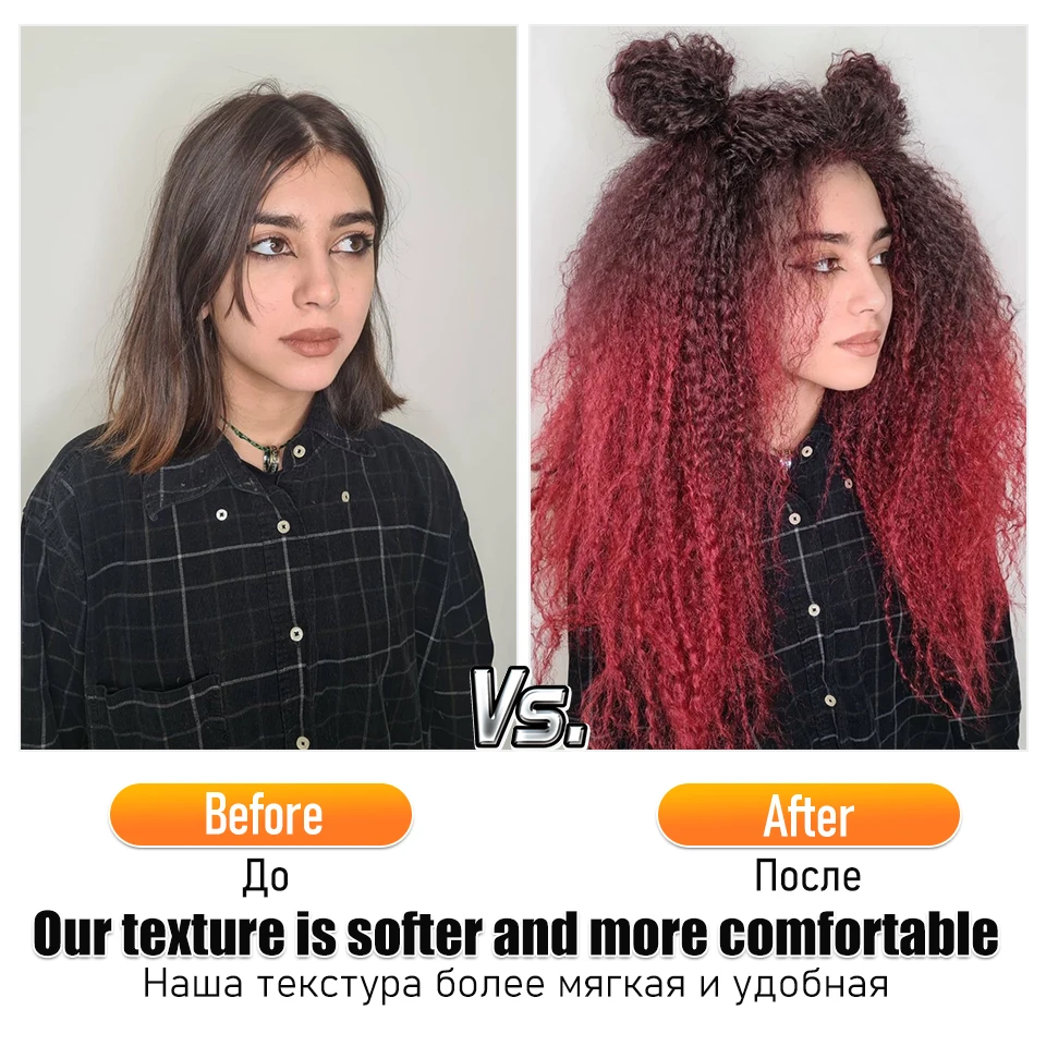 Brazilian Braids Synthetic Curl Hair Soft Braiding Extension 20-28 Inch Afro Crochet Hair Long Water Wave Ombre Color Hair Felek 6