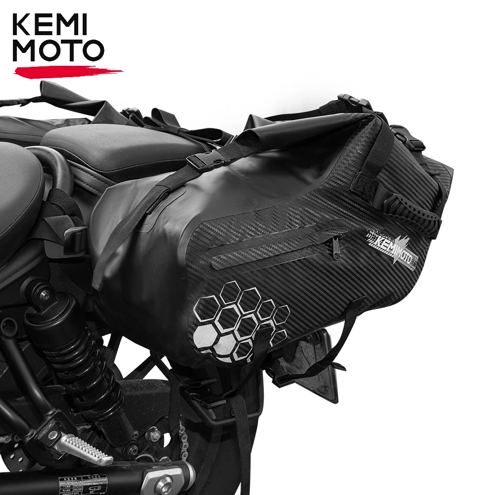 KEMiMOTO 28L Waterproof Motorcycle Bag Universal Motorcycle Side Saddlebag Travel Luggage Bag Saddle Side Bag Moto Accessories