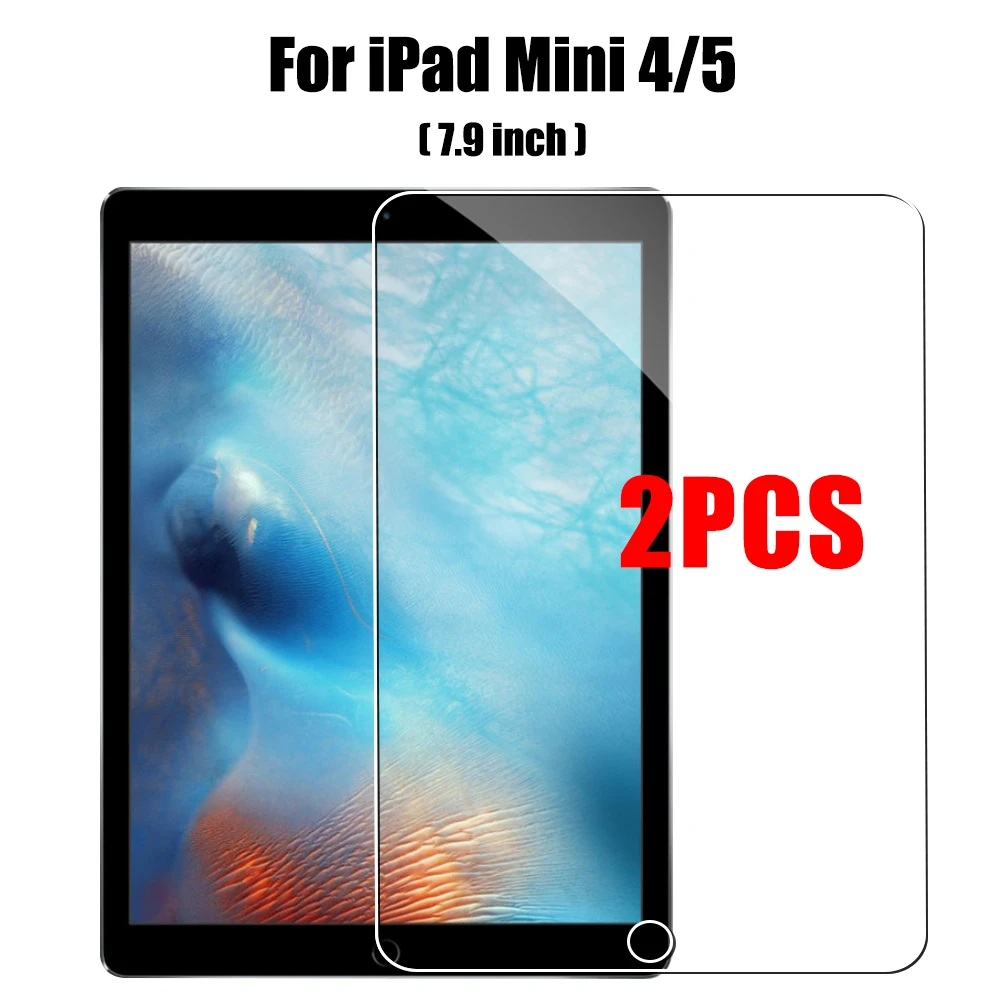 Premium Tempered Glass Screen Protectors for iPad Mini Tablets - 2 Pack