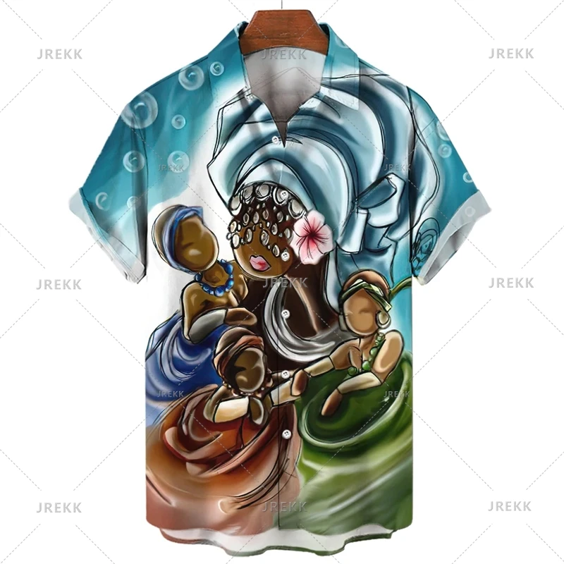 Camisa vintage para hombre con estampado 3D de Umbanda, nuevos diseños, camisetas de manga corta, moda urbana, hip hop, ropa para hombre, camisas de gran tamaño, blusa