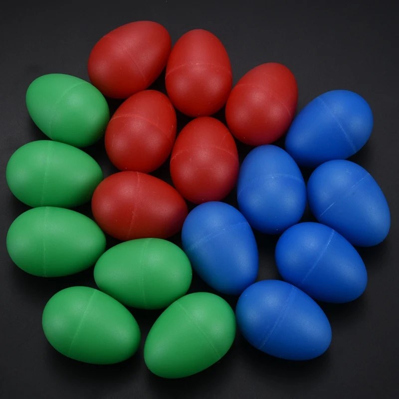 A51Q-18Pcs Egg Shakers Plastic Egg Music Shakers For Kids Maracas Eggs Percussion Toys