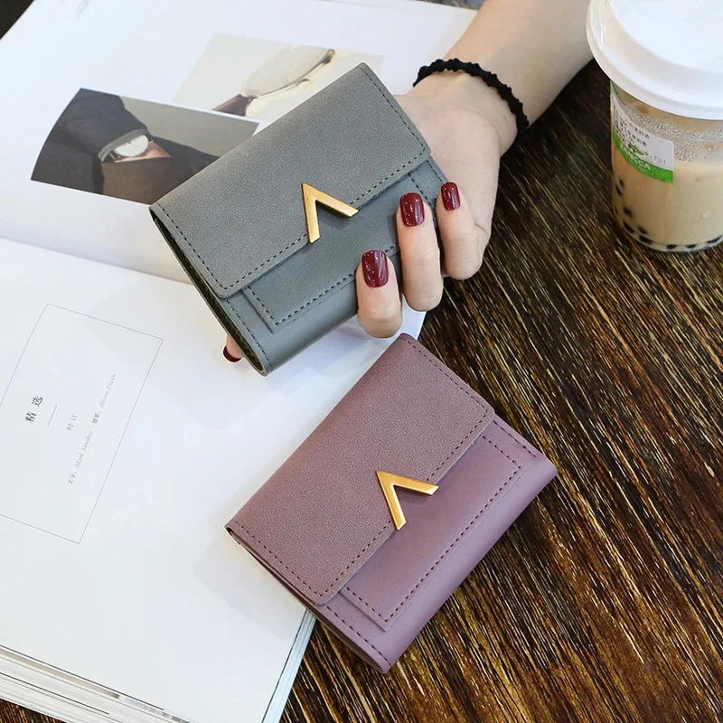Leather New Women Purse Small Short Leather Wallet Luxury Brand Mini Female Fashion Wallets And Purse Credit Card Holder 4
