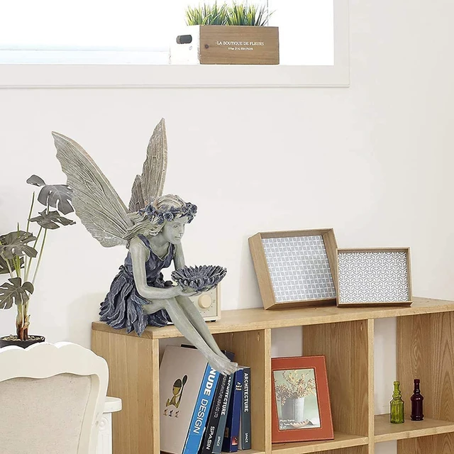 Estatua de Hada de resina, decoración de jardín, Ángel, niña, joyería artesanal - Imagen 3