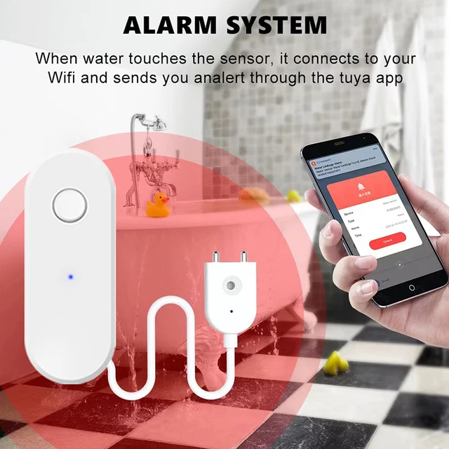 Zigbee Water Sensor Liquid Leak Detector Tuya Smart Life Linkage Alarm App Remote Monitoring  Alerts Work With Zigbee Gateway 4