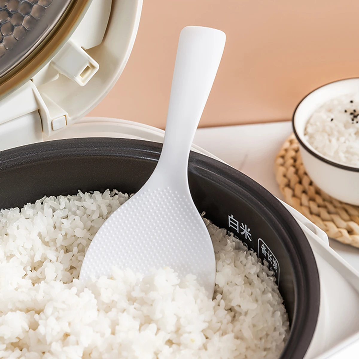 WORTHBUY Standing Rice Spoon Non Stick Rice Cooking Scoop Plastic Vertical Shovel Kitchen Tools Scoop Cooker Spatula