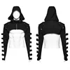 PUNK RAVE Men's Punk Sleeves Are Hollow Loop Straps Short Coat Handsome Cool Stand Up Collar Casual Mens Jacket Autumn 5