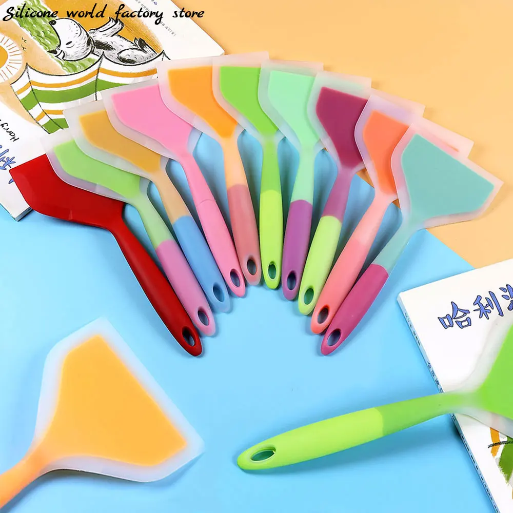 Silicone World 1PC Silicone Spatula Non Stick Pan Silica Gel Shovel Beef Meat Egg Pizza Wide Sided Kitchen Scraper Cooking Tools