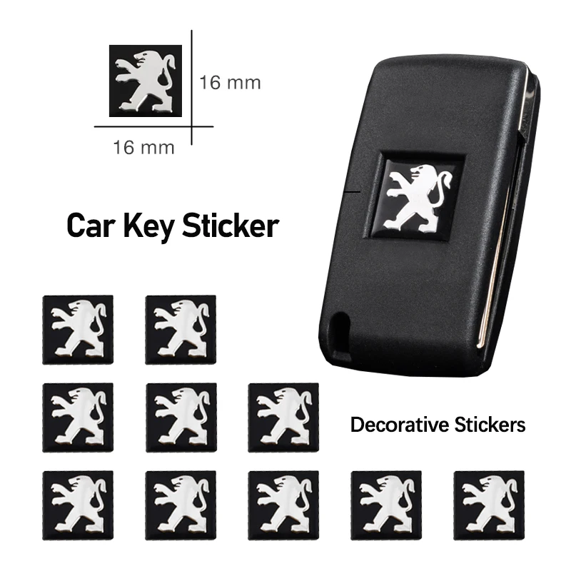 Car Sticker Aluminium Auto Keys Decoration Decal Accessories For Peugeot 206 307 308 3008 207 208 407 508 2008 408 4008 Rifter car stickers
