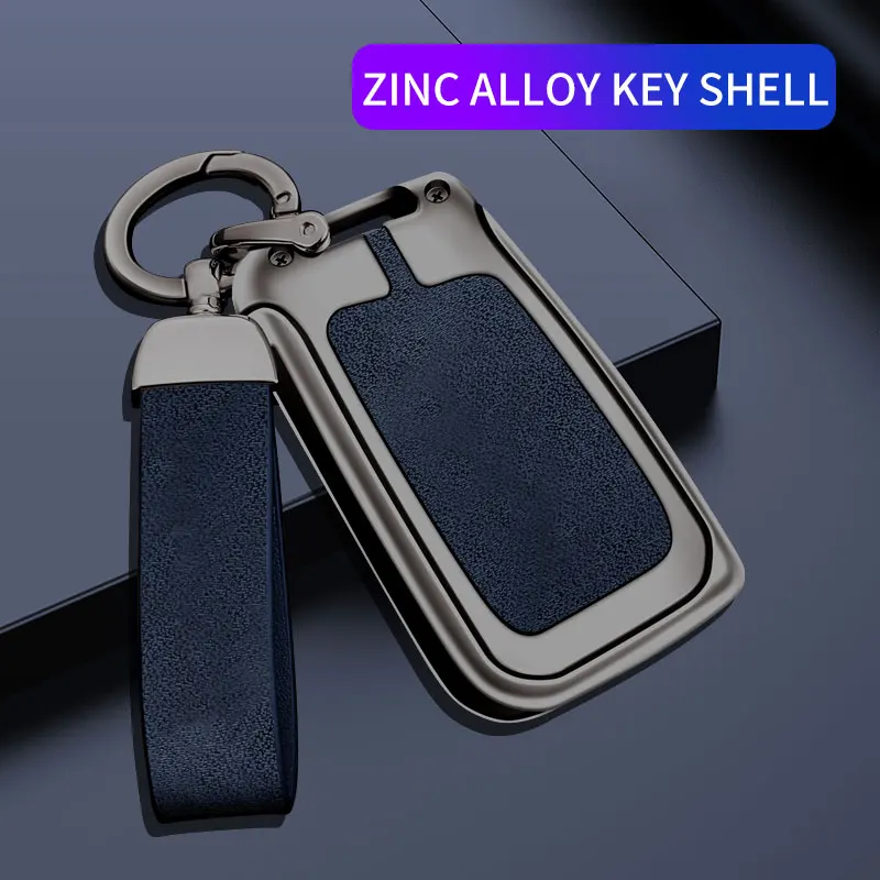 Alloy Leather Car Key Case Cover For VW Volkswagen Golf 7 MK7 Tiguan MK2 Seat Ateca Leon FR 2 Ibiza Skoda Octavia Kodiaq