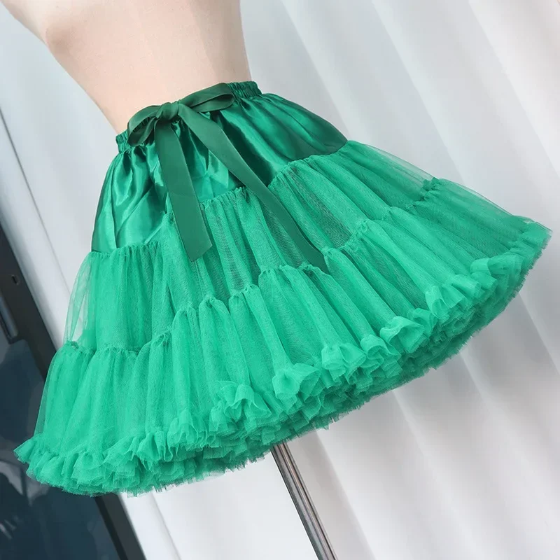 Womens Layered Pleated Tulle Petticoat Tutu Puffy Party Cosplay Skirt Elastic Waist Princess Ballet Dance Pettiskirts Underskirt Flower Girl Underskirt Wedding Underskirt Vintage Underskirt Lolita Petticoat Wedding Petticoat Petticoat Underskirt Petticoat Skirt Tulle Tutu Skirt