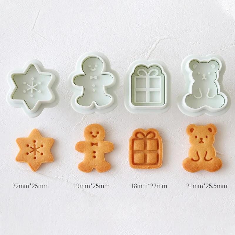 2024 Christmas Cookie Cutter Gingerbread Man Tree Elk Biscuit Molds DIY  Cake Decorating Tools Xmas Baking Mold Cookie Embosser - AliExpress