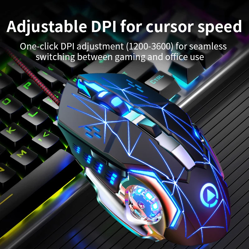 Wired Mouse Office Gaming Desktop Computer Laptop Business Mouse USB Optical Mouse - 2