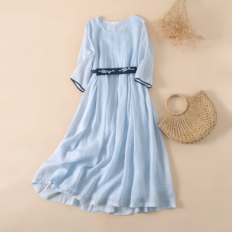 

Новинка лета 2023, винтажное платье в китайском стиле, женские длинные платья с вышивкой на талии, женское шикарное элегантное платье макси, женская одежда