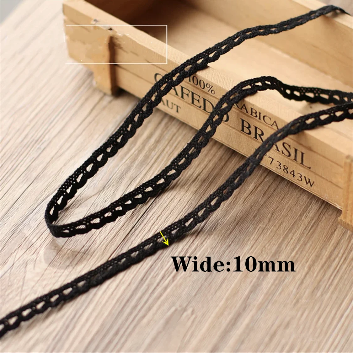 5 10 야드/로트 10-70mm 와이드 블랙 레이스 패브릭 리본 코튼 레이스 트림 홈 커튼 의류 액세서리에 대한 재봉 재료 DIY