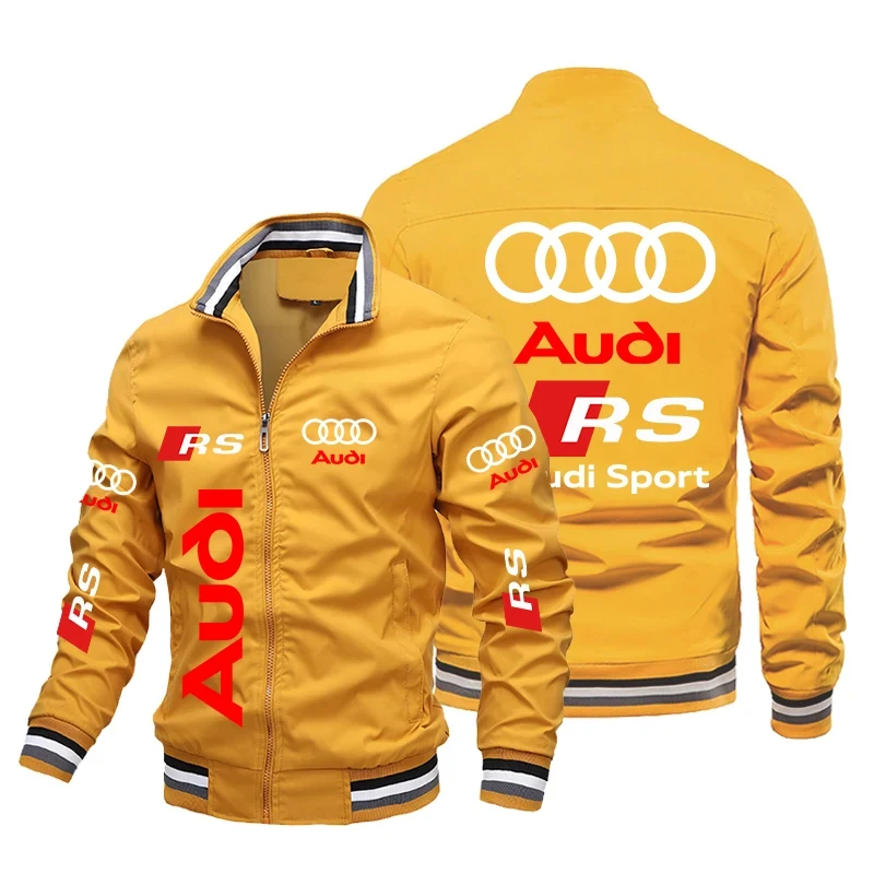 New Audi Motorcycle Jacket Audi RS Logo Printed Men's Jacket Fashion Oversized Outdoor Racing Jacket Cycling Men's Outerwear 4
