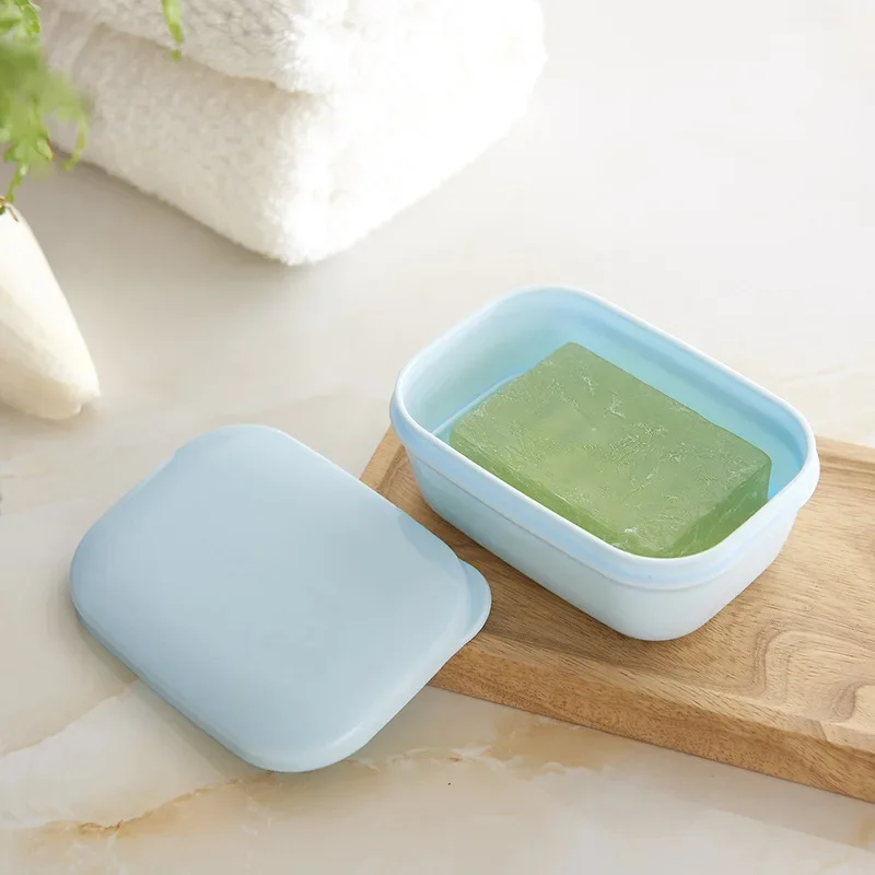 

Cross-border Internet Red Creative Leak-proof Soap Box Double Drain Plastic Soap Box with Cover Portable Travel