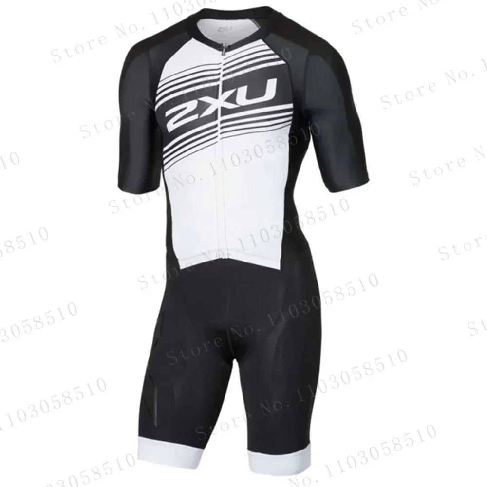 zxuful Black White Triathlon Suit Men's Road Bike Cycling Clothing Ropa De Ciclismo Road Cycling Set Skinsuit Jersey Set