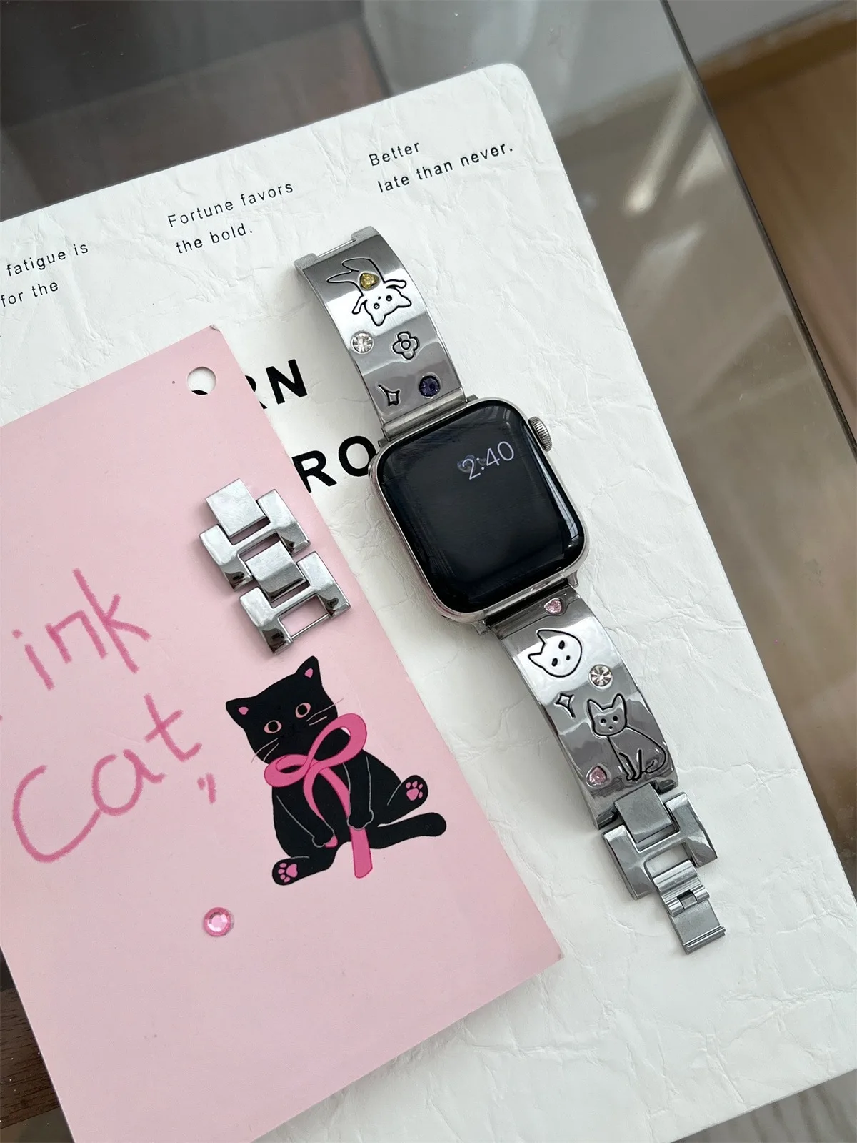 Bracelet de montre pour iwatch 42/44/45/46/49 mm 38/40/41 mm Bracelet de montre tendance en métal pour montres série Ultra2 série 10/9/8/7/6/5/4/3/2/1_voghion.com