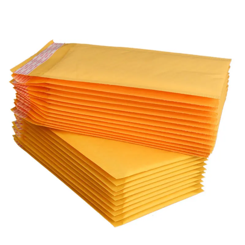 3pcs 14*16cm+4cm Bubble Padded Self-adhesive Sealing Yellow Kraft Paper Mailing Bag Business Mailers Supply Packing Envelope