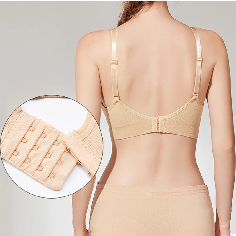 High Quality Single Handed Front Buckle Nursing Bra Breathable Women Breastfeeding Underwear Seamless Maternity Bra Push Up 3