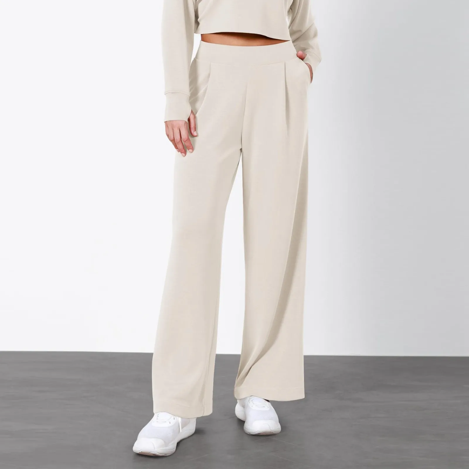 

2024 New Summer Solid Color Wide Leg Pants For Woman Work Business High Waisted Pants Office Casual Streetwear Womens' Slacks