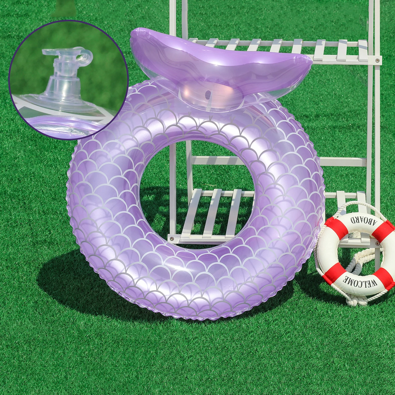 Pool Floaties for Kids,Mermaid Baby Swimming Float, Smart Swim Trainer, Inflatable Pool Floats for Toddlers 3