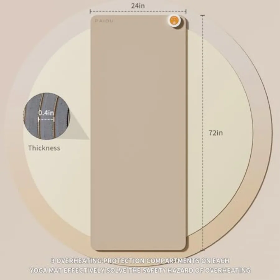 Adjustable Temperature Heated Floor Mat with Extra Large Size and AntiSlip Surface for Winter Use Ideal for Yoga Pilates and Ex 2