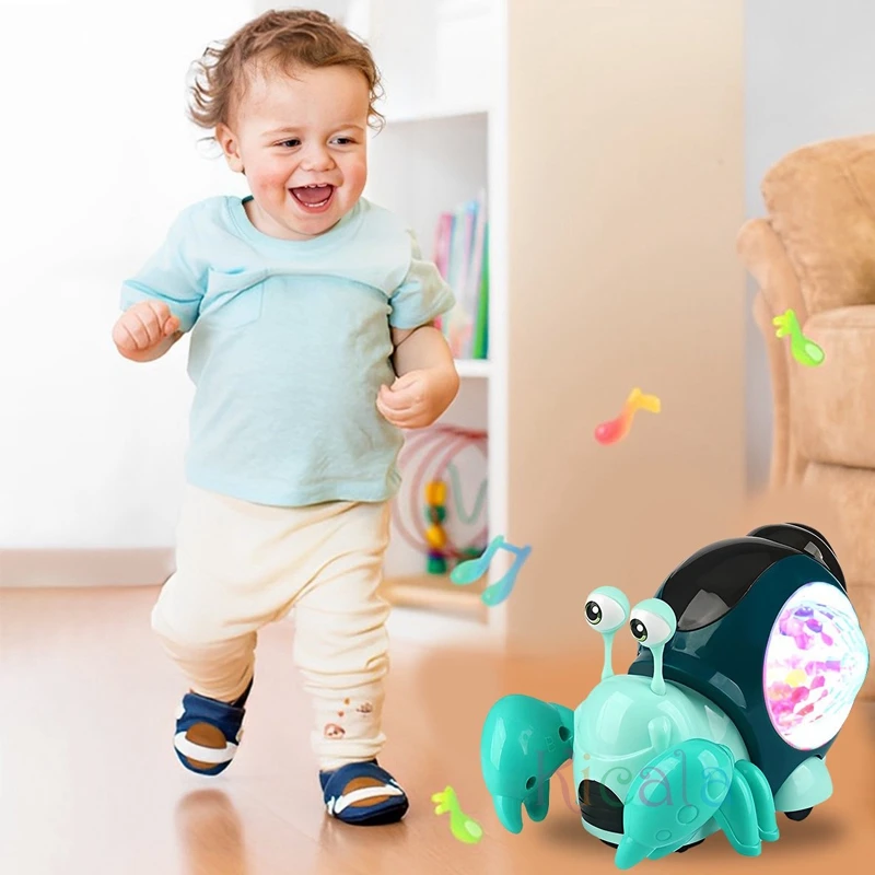 Crawling Crab Baby Toys With Music Light Up Interactive Musical Toys For Baby Dancing Crawling Toys Moving Toddler Toys 0 12 4