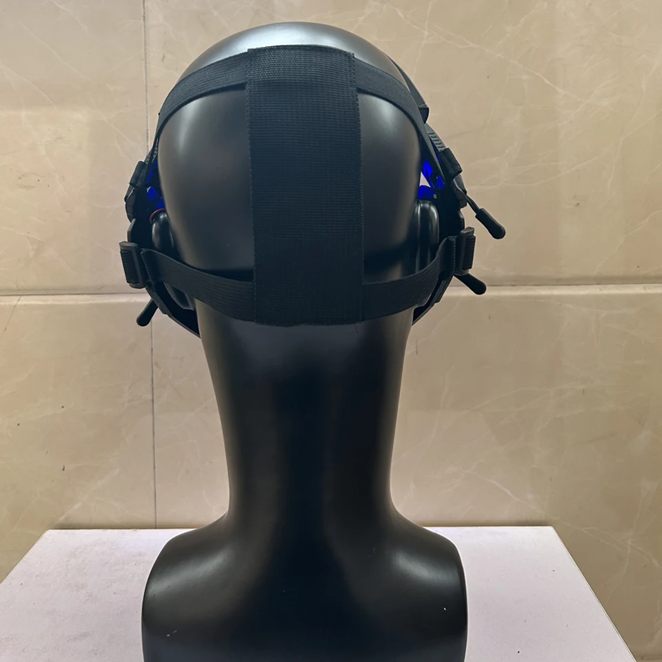 Máscara CyberPunk 7 tipos de colores seleccionables Led Samurai Circular LED Cosplay casco de ciencia ficción juguetes de fiesta para hombres y mujeres