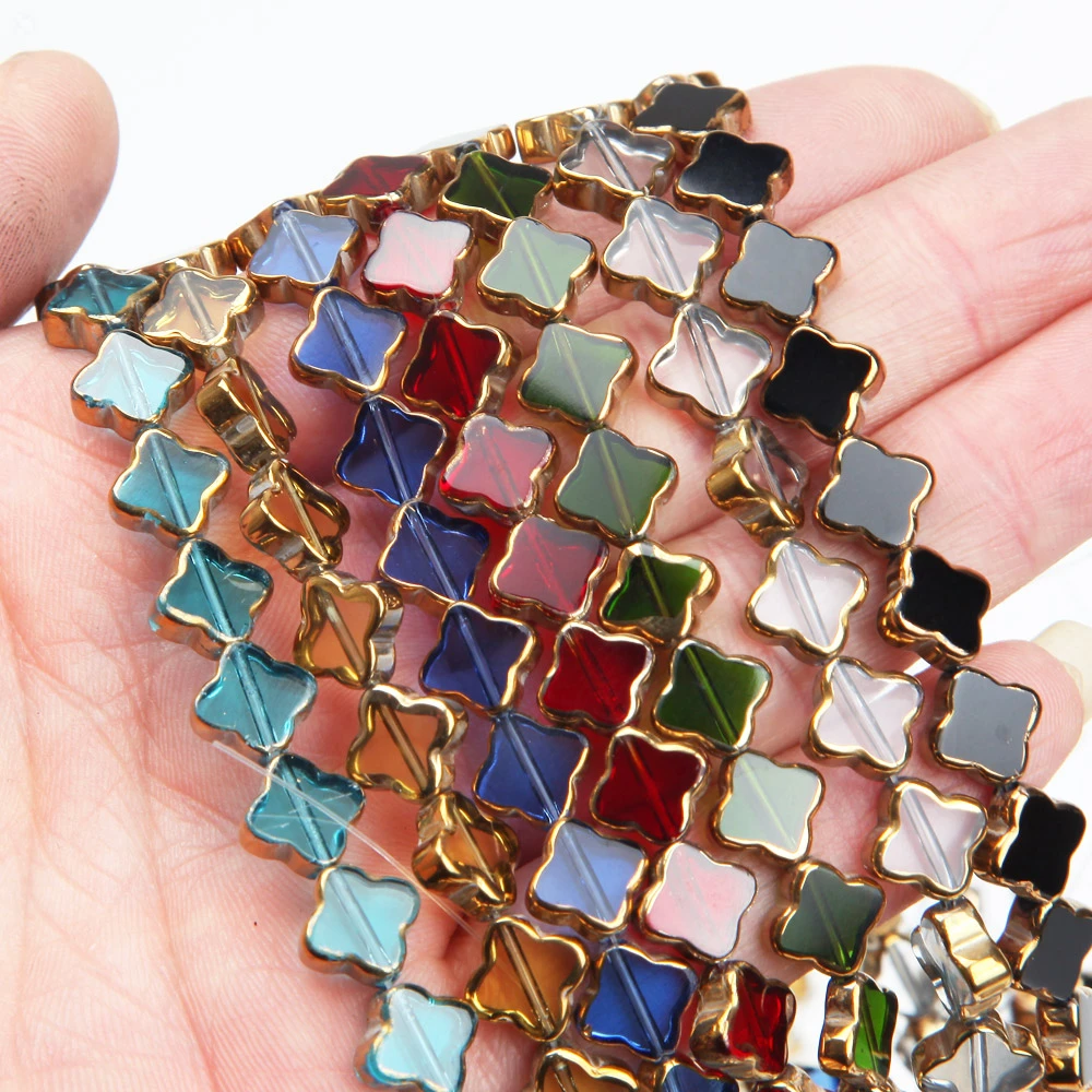 Glass Necklace Accessories Flowers Bead Glass Flower Beads