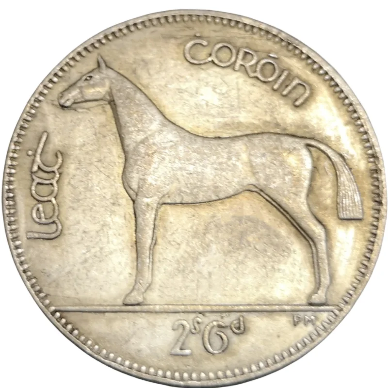 

1961 Ireland 1/2 Coroin/2 Scilling 6 Pingin Silver Plated Copy Pattern Coin