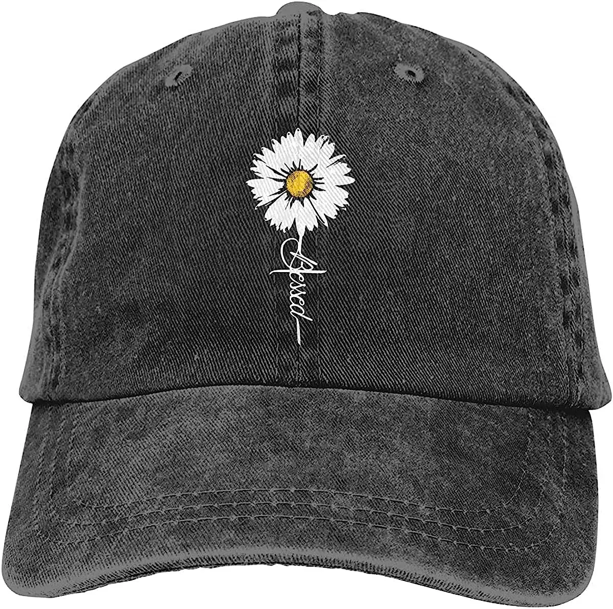 

Hot Fashion Casual Funny Adjustable Size Distressed Blessed Faith Hat Vintage Washed Baseball Cap For Men Women Travel Gift