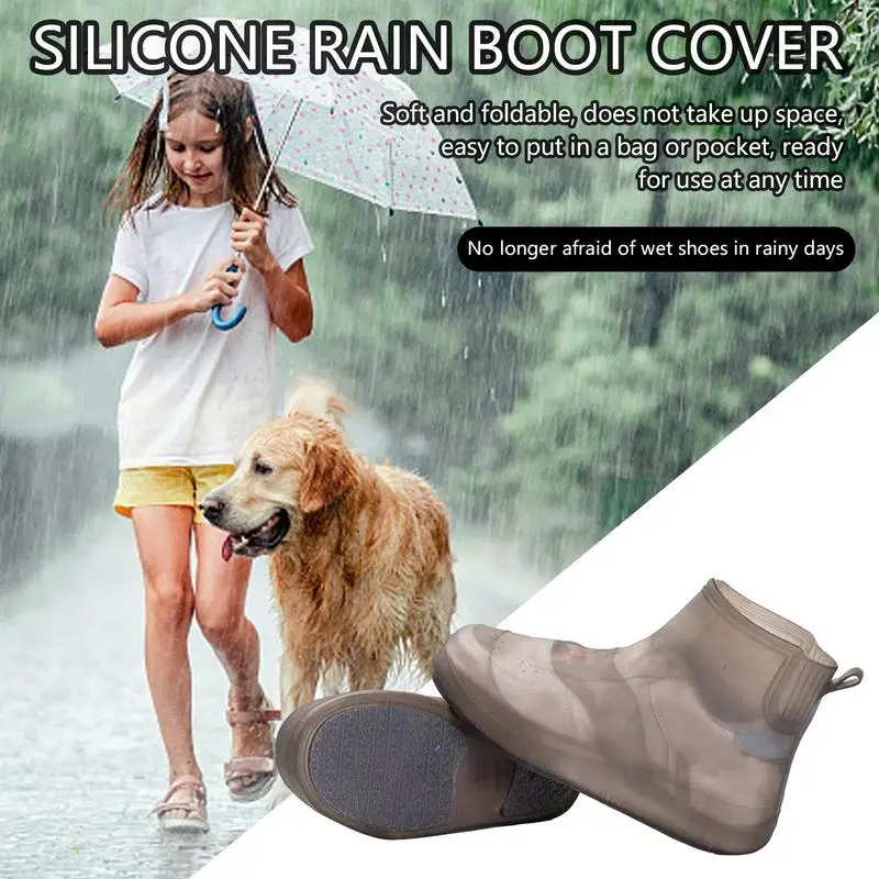

Rain Shoe Cover Silicone Anti-Slip Shoe Protective Covers For Outdoors Overshoe Covers Rainproof Survival Camping Sports Hiking