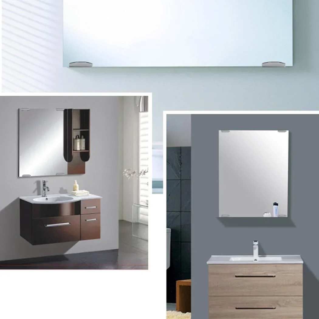 Frameless Bathroom Mirror Glass Wall Mounting Fixing Kit Hardware-With Screws Shelf Support Brackets Holder Support Mirror Acces