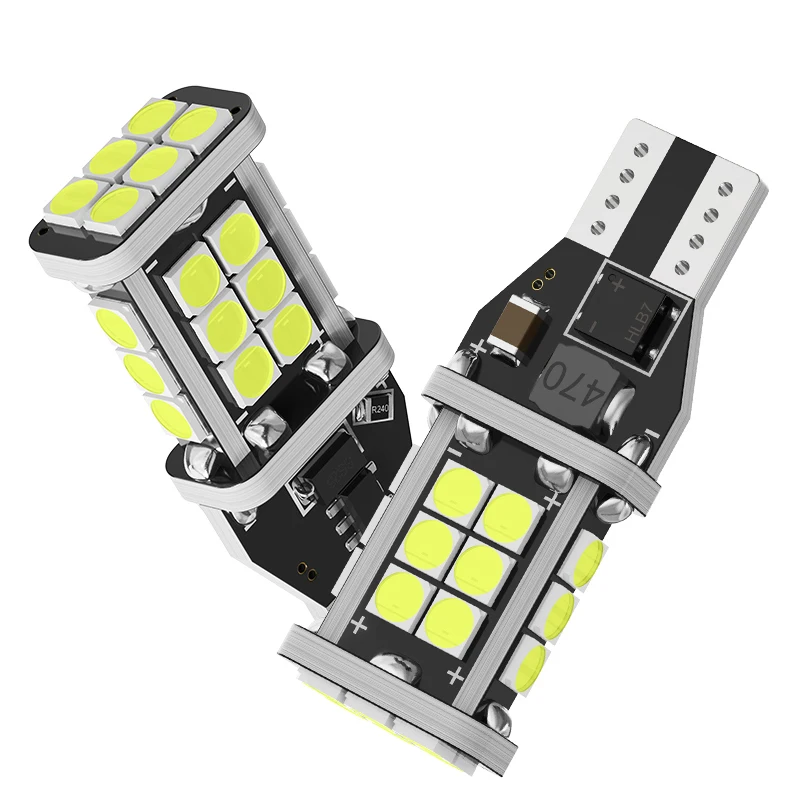 2 шт., супер яркие лампы W16W T15, Canbus без ошибок, 12 В, 3030-24SMD 2 шт., супер яркие лампы W16W T15, Canbus без ошибок, 12 В, 3030-24SMD
