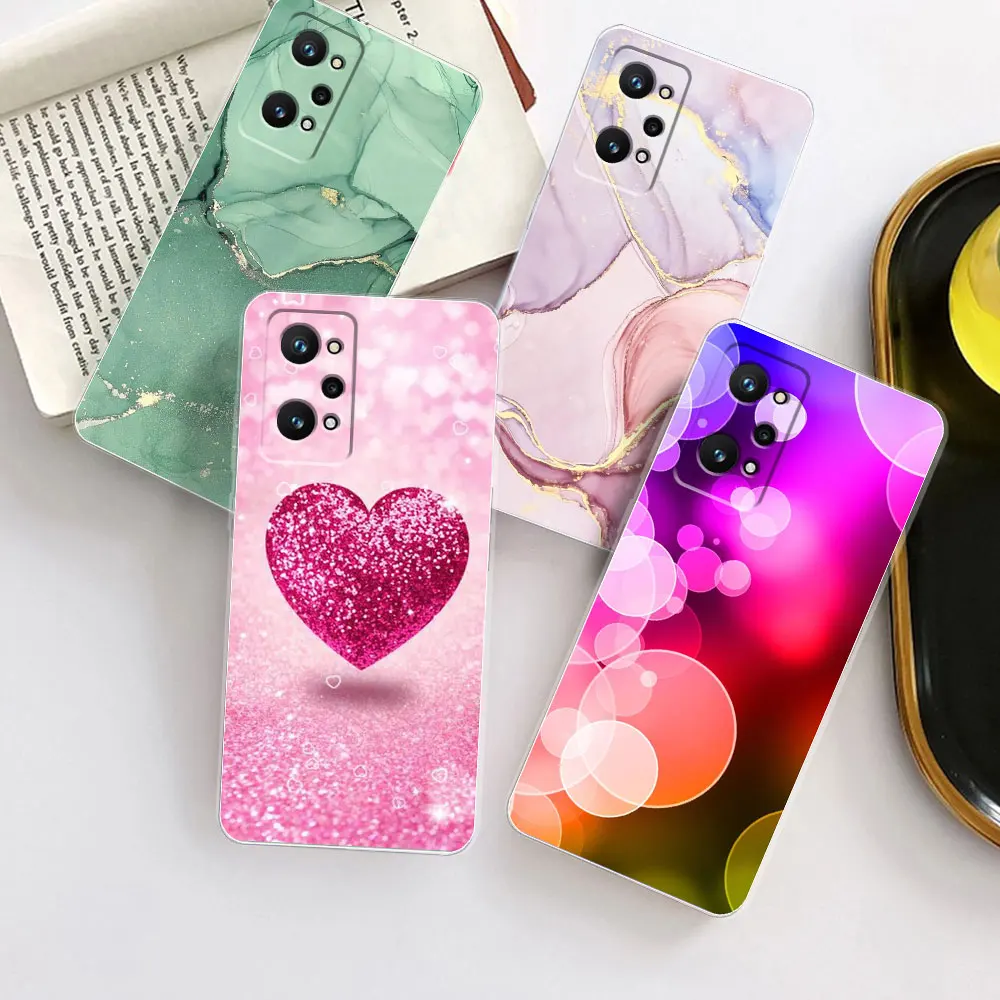 Per Realme Gt Neo 2 Custodia Gt Neo 2T Cover Marmo Silicone Trasparente Verniciato Morbido Trasparente Tpu Fundas Per Realme Gt Neo2 2T Coque