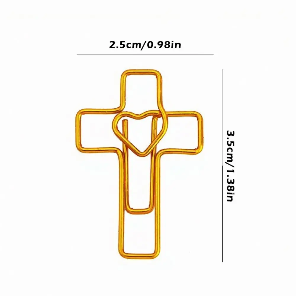 50pcs 다목적 금속 종이 클립 십자형 종이 보관 파일 분류 클립 북마크 학생