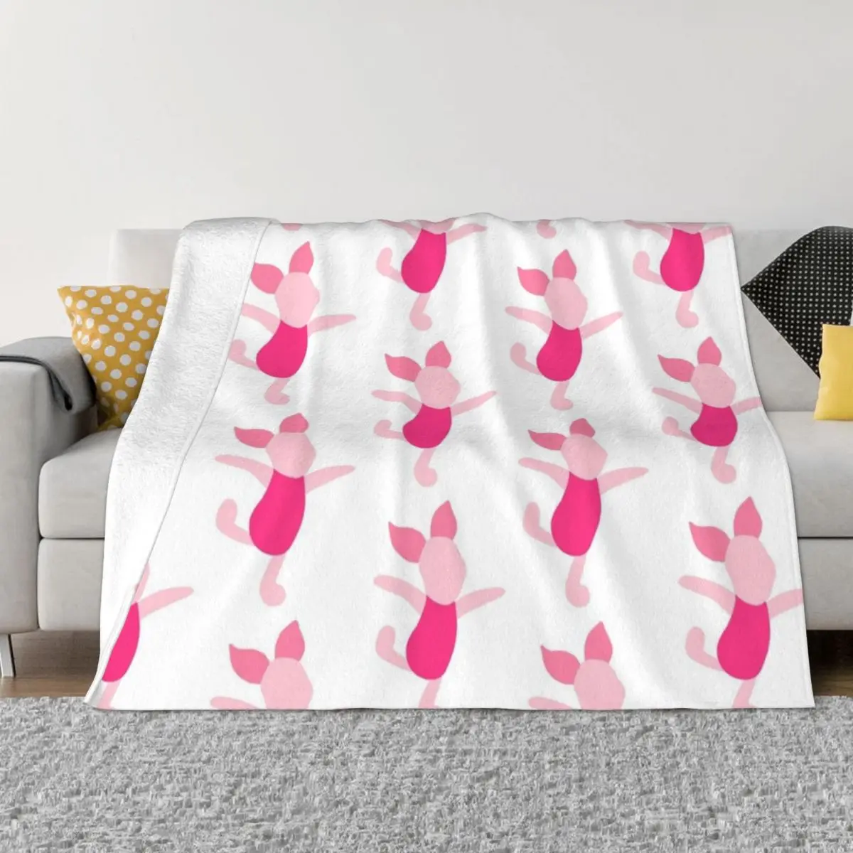

Happy pig Throw Blanket Summer Beddings For Decorative Sofa Giant Sofa fluffy Blankets