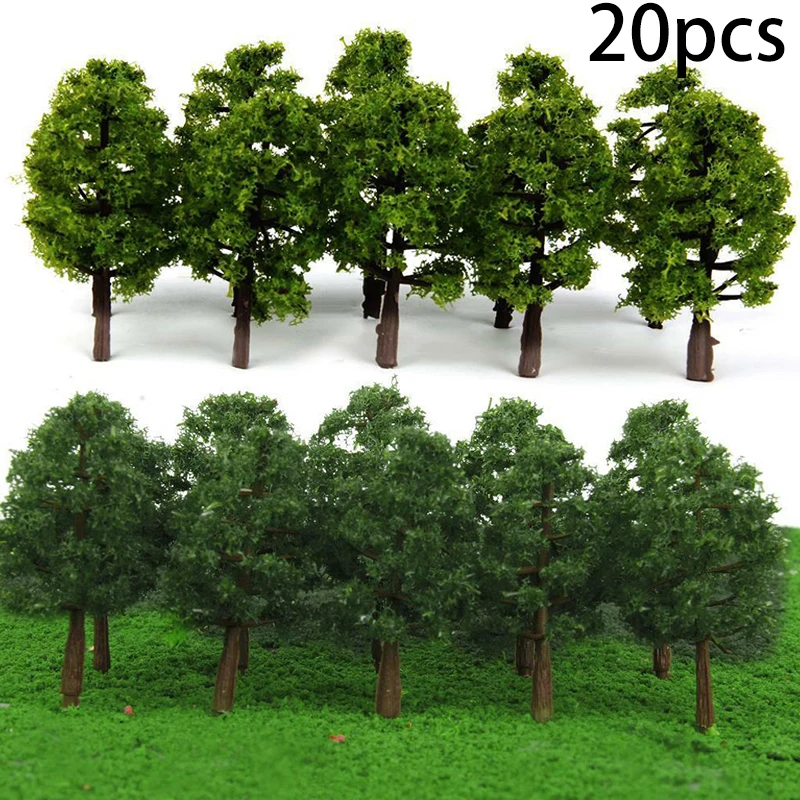 20Pcs 8CM Mini Model Trees Micro Landscape Decor Train Layout Accessories DIY Model Trees Train Railroad Micro Landscape Park train railway scenic layout model trees