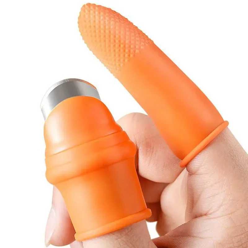 1set Silicone Finger Protector Thumb Knife Protector Gears Cutting Vegetable Iron Nail Pick Grape Picker for Garden Orchard