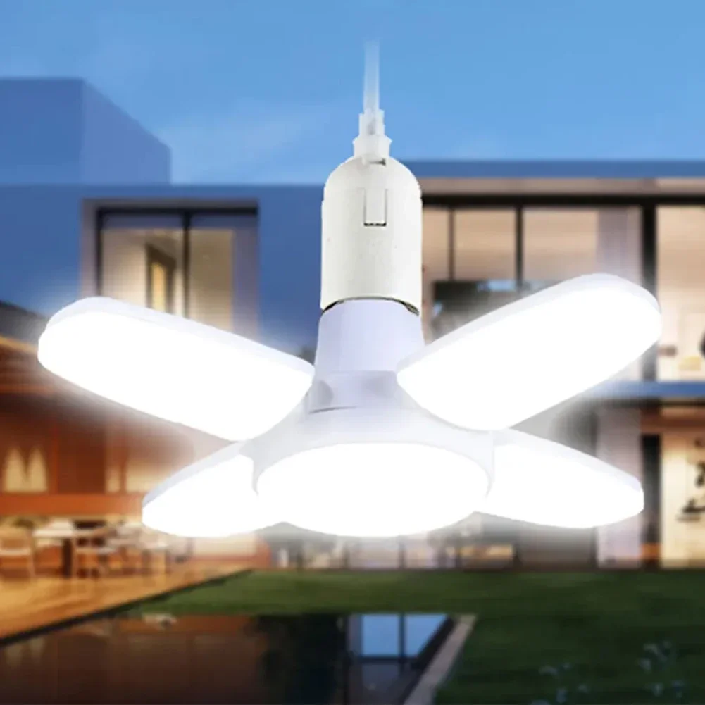 28W Fan Shape LED Bulb E27 LED Lamp Foldable 220V 110V Light Bulbs For Home Living Room Warehouse Garage Ceiling Light