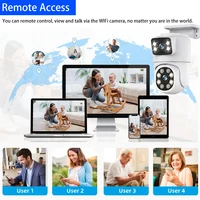 ICsee 8MP Dual Lens Dome PTZ Camera WIFI+POE IP Rj45 Network Security Monitoring 360° Tracking Home Outdoor Built-In Microphone 4