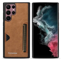 Vintage - Style PU Leather Wallet Phone Case with Card Holder - Galaxy Note20 (Brown)