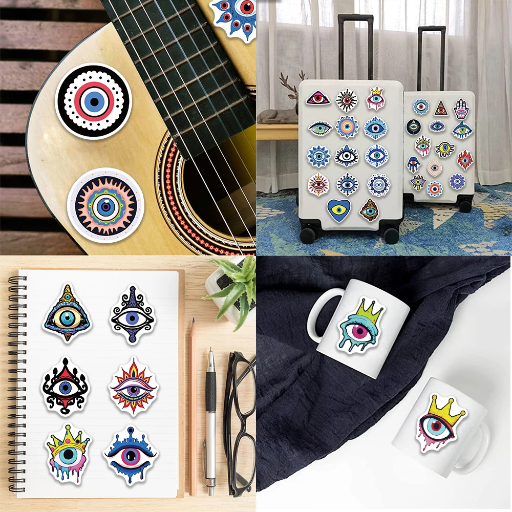 50pcs Evil Eye Graffiti Stickers Skateboard Guitar Laptop Motorcycle Luggage Bike Car Phone Cool Sticker Kid Toy graffiti stickers