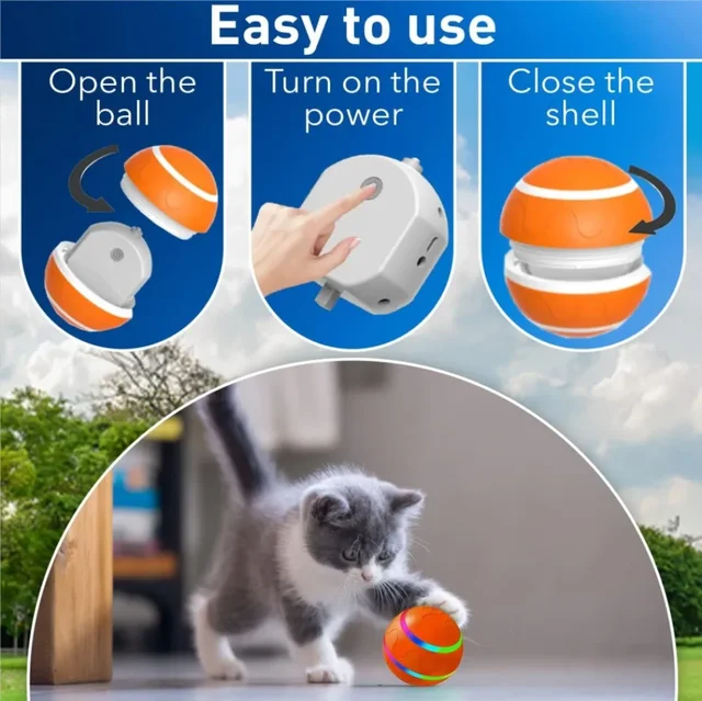 Smart Dog Toy Ball Pet Interactive Training Toys Plush Automatic Moving Roll Wicked Balls USB Electric Rechargeable Pet Products 2