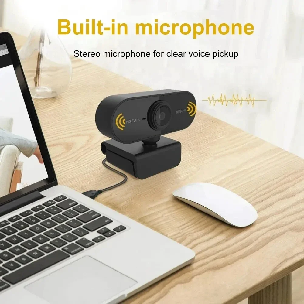 PC Webcam Computer USB Camera with Microphone Tripod for Work 1080P HD