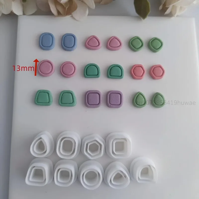 Mini Earrings Geometric Lines Square Circles Polymer Clay Cutters Earring Pendant Jewelry Soft Pottery Clay Cutting Tools 14mm polymer clay tools