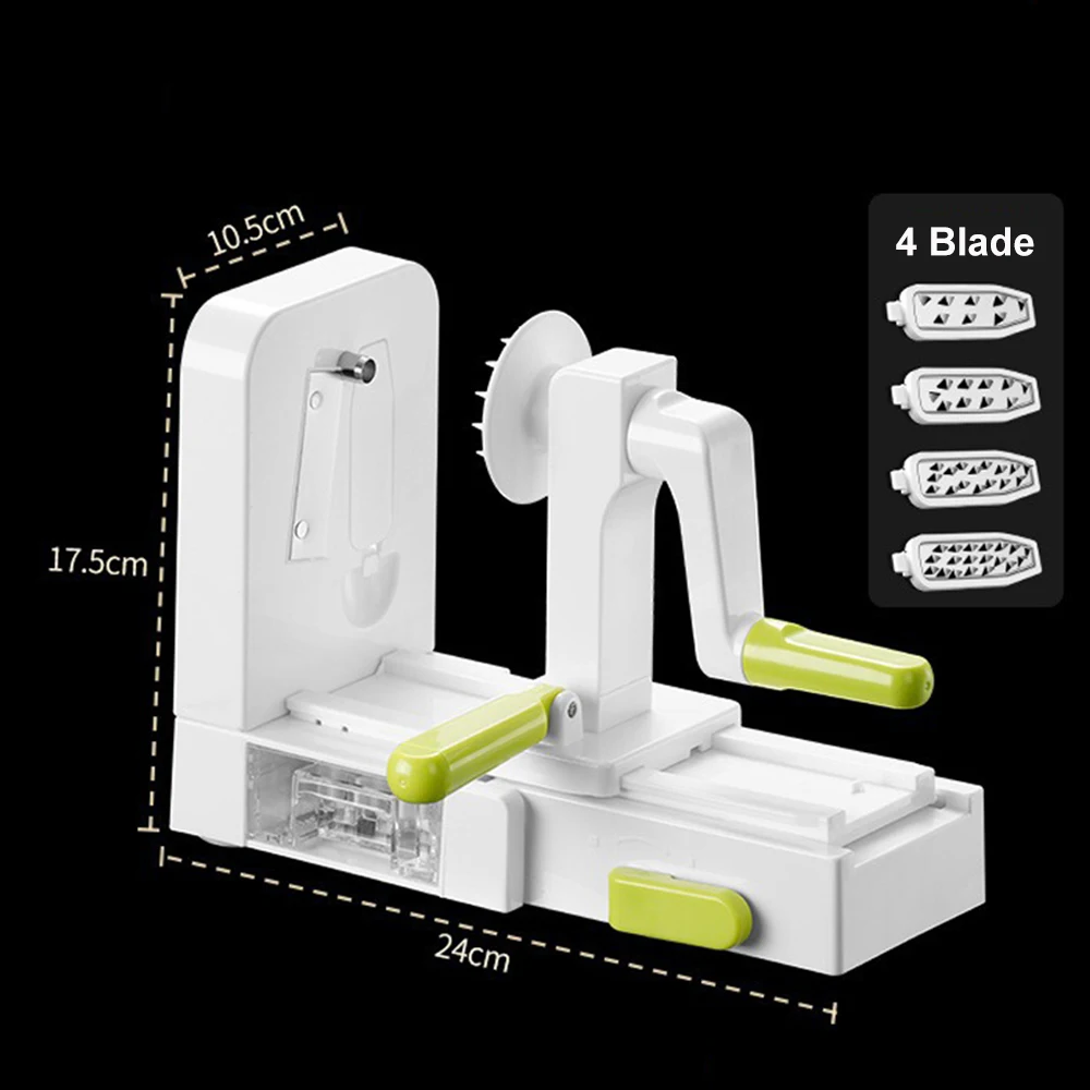 4IN1 Manual Vegetable Cutter Multi-function Spiral Vegetable Shredder Potato Radish Slicer Kitchen Tools